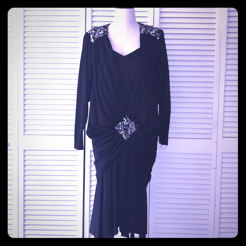 Vintage Draped Elegant Dress.